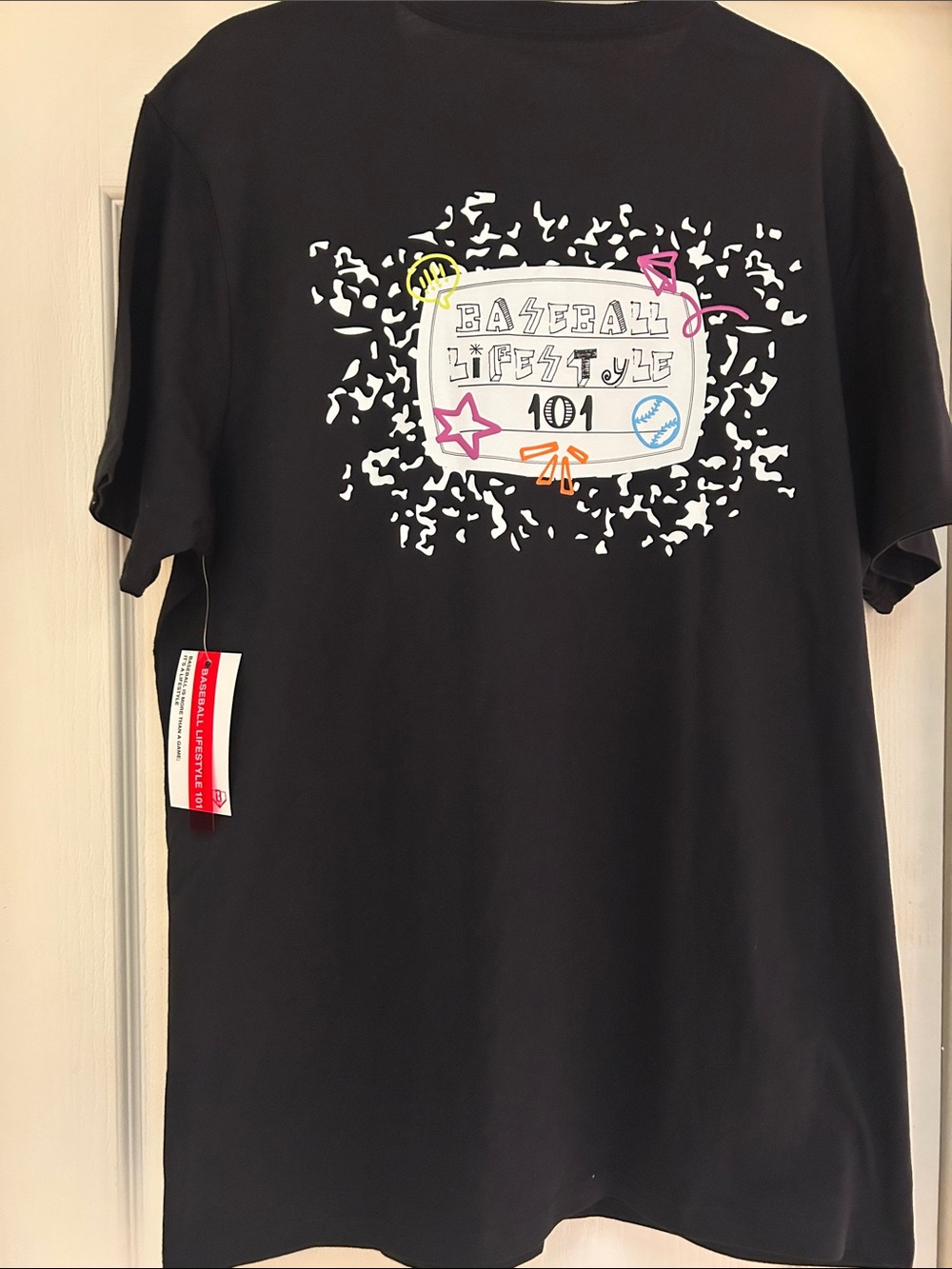 Kids Black Graphic Tee - Baseball Lifestyle 101 by